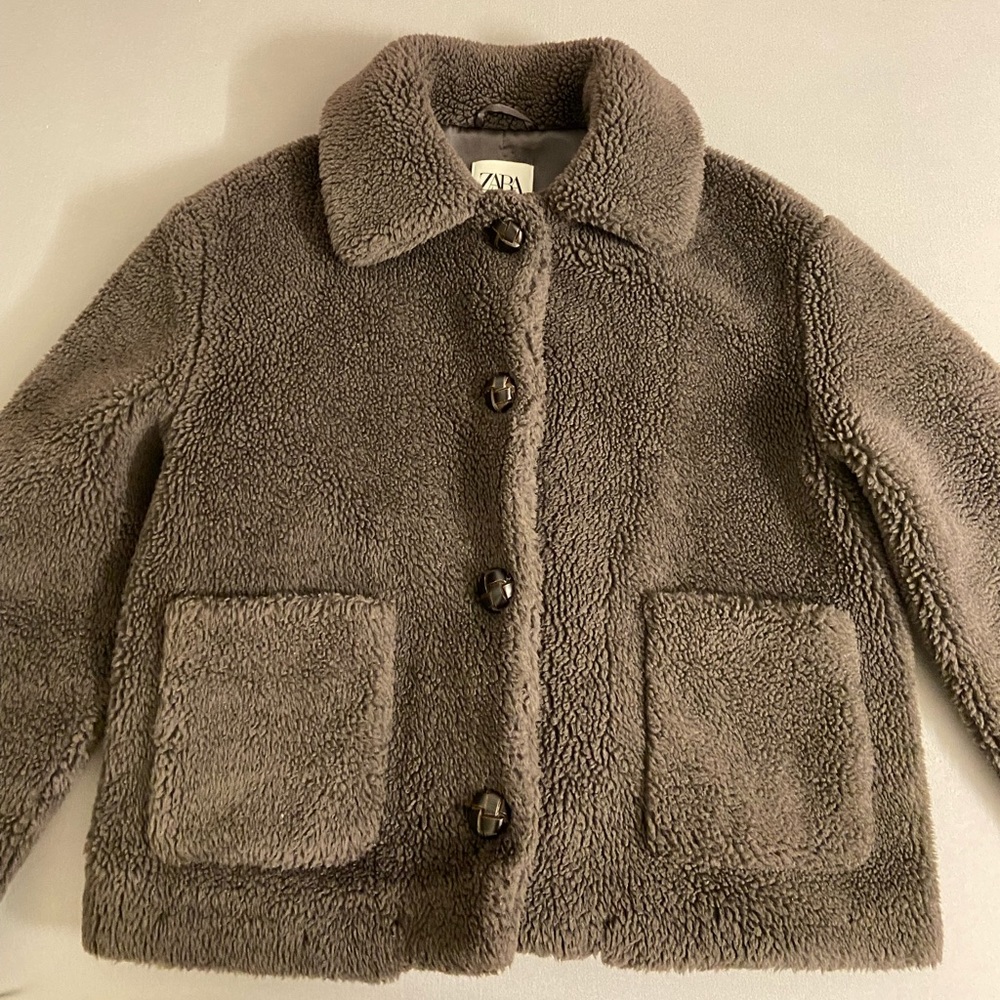 ZARA Brown Teddy Jacket